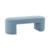 51" Light Blue Velvet Modern Bench