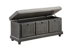 44" Distressed Grey Wood + Fabric Storage Bench 8 44" Distressed Grey Wood + Fabric Storage Bench -Living Room Furniture Shop 320659 grey wood bench detail 44