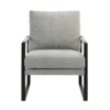 Tina Light Gray Accent Chair With Black Frame