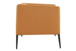 Mani Cognac Lounge Chair With Matte Black Legs -Living Room Furniture Shop 320685 orange leather accent chair detail 45