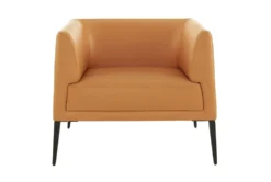 Mani Cognac Lounge Chair With Matte Black Legs