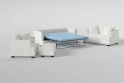 Kiara II Queen Sleeper/Loveseat/Chair/Ottoman Set -Living Room Furniture Shop 321057 white fabric living room set sleeper 36