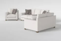 Modena Queen Sleeper/Loveseat/Chair Set -Living Room Furniture Shop 321069 natural fabric living room set side 20