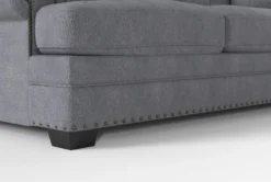 Stanley Chenille 99" Queen Sleeper/Loveseat Set -Living Room Furniture Shop 321083 blue fabric sofa and loveseat set detail 44