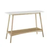 Zena Off-White/Natural Console Table With Storage