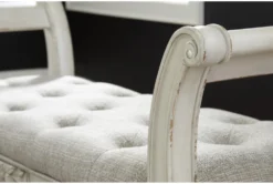 46" Antique White Wood + Fabric Seating Accent Bench 7 46" Antique White Wood + Fabric Seating Accent Bench -Living Room Furniture Shop 321969 detail 44