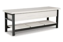 48" White Engineered Wood Storage Bench -Living Room Furniture Shop 321972 back 82
