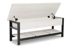 48" White Engineered Wood Storage Bench -Living Room Furniture Shop 321972 detail 45