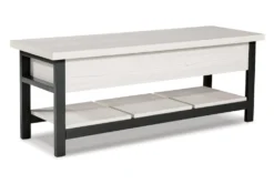 48" White Engineered Wood Storage Bench