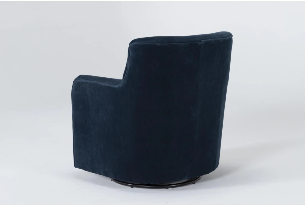 Katrina Velvet Blue Swivel Glider Chairs, Set Of 2 2 Katrina Velvet Blue Swivel Glider Chairs, Set Of 2 - Image 2