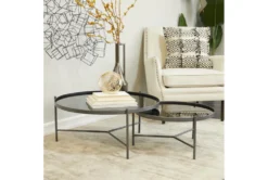 Industrial Black Metal Round Nesting Round Coffee Table 9 Industrial Black Metal Round Nesting Round Coffee Table -Living Room Furniture Shop 323194 black metal coffee table room 85