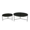 Industrial Black Metal Round Nesting Round Coffee Table