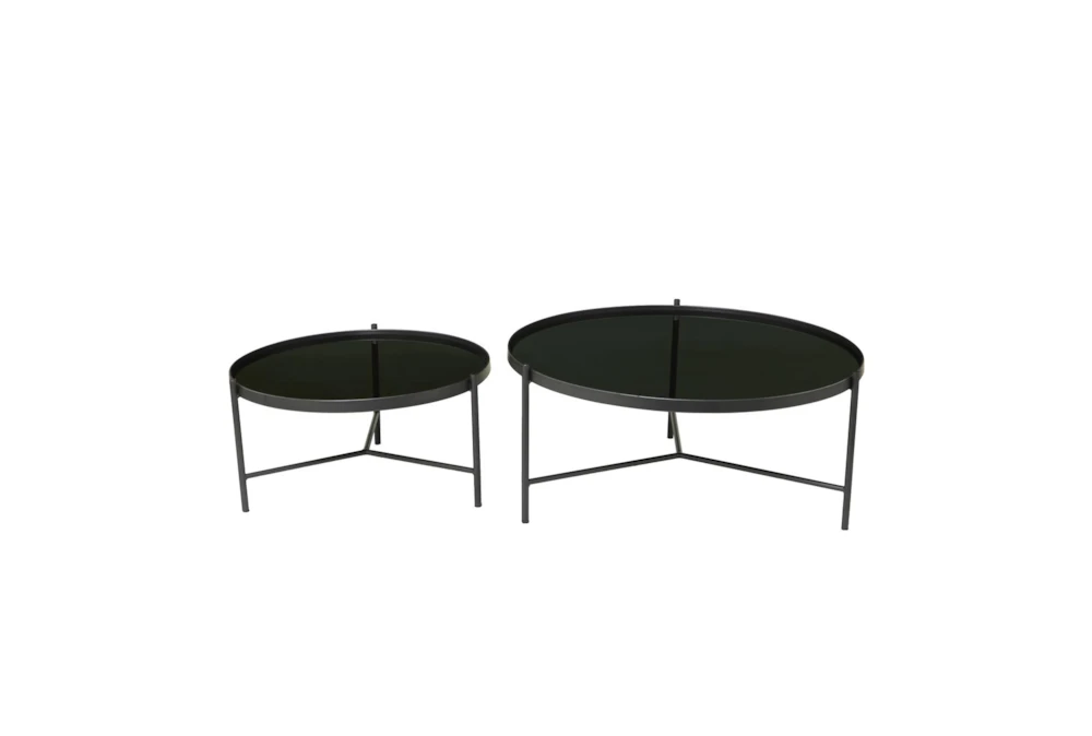 Industrial Black Metal Round Nesting Round Coffee Table 1 Industrial Black Metal Round Nesting Round Coffee Table