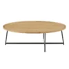Sofia Oak Oval Coffee Table With Black Base