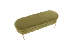48" Green Velvet + Gold Metal Legs Storage Bench -Living Room Furniture Shop 326527 green velvet storage bench top 31