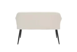 44" White Faux Leather High Back Bench + Black Steel Legs -Living Room Furniture Shop 326541 white polyester bench back 83