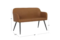 44" White Faux Leather High Back Bench + Black Steel Legs -Living Room Furniture Shop 326541 white polyester bench detail 45