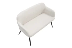 44" White Faux Leather High Back Bench + Black Steel Legs -Living Room Furniture Shop 326541 white polyester bench top 31