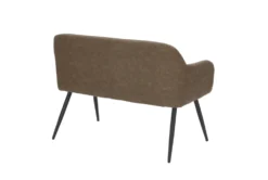 44" Brown Faux Leather High Back Bench + Black Steel Legs -Living Room Furniture Shop 326542 brown faux leather bench back 82