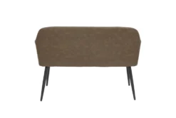 44" Brown Faux Leather High Back Bench + Black Steel Legs -Living Room Furniture Shop 326542 brown faux leather bench back 83