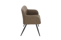 44" Brown Faux Leather High Back Bench + Black Steel Legs -Living Room Furniture Shop 326542 brown faux leather bench side 14