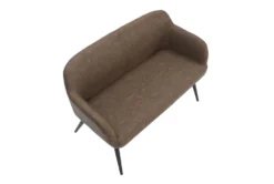 44" Brown Faux Leather High Back Bench + Black Steel Legs -Living Room Furniture Shop 326542 brown faux leather bench top 31