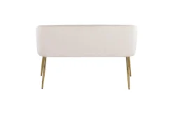 46" Cream Velvet Bench With Gold Metal Legs -Living Room Furniture Shop 326547 white velvet bench back 83