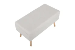 31" Beige Storage Bench With Natural Wood Legs -Living Room Furniture Shop 326552 beige polyester bench top 31