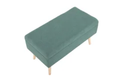 31" Green Storage Bench With Natural Wood Legs -Living Room Furniture Shop 326553 green polyester bench top 31