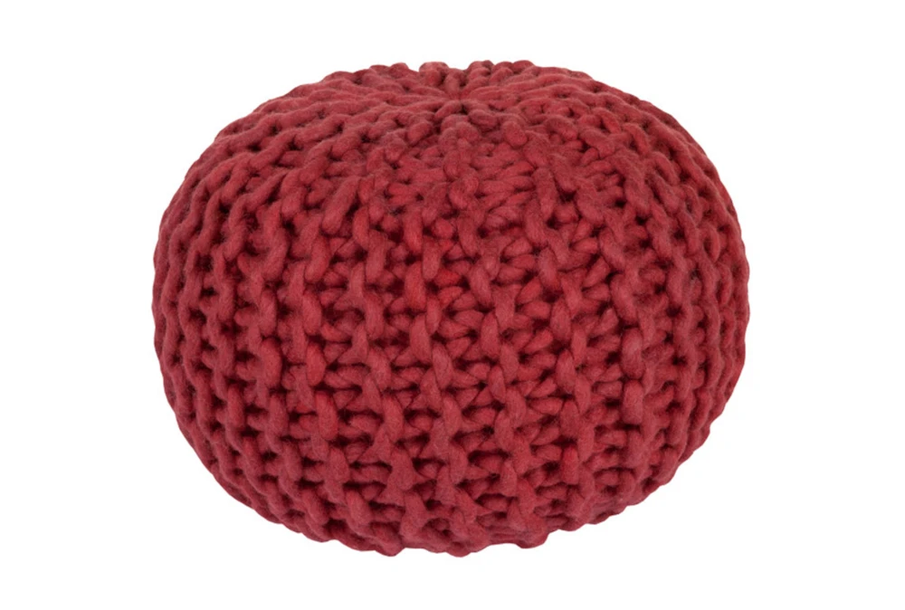 Pouf-Cabled Cherry 1 Pouf-Cabled Cherry