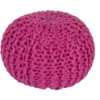 Pouf-Cabled Magenta