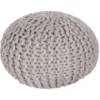 Pouf-Cabled Light Grey