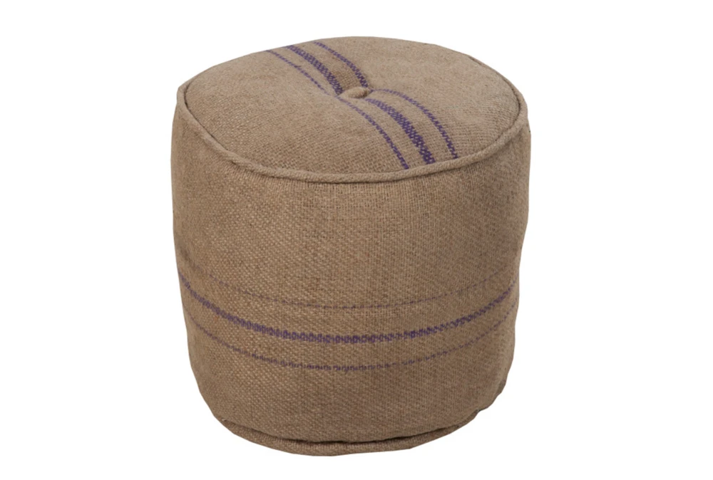 Pouf-Burlap Violet 1 Pouf-Burlap Violet