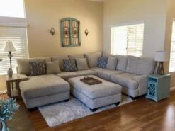 Harper II Microfiber 52" Birch Square Cocktail Ottoman -Living Room Furniture Shop normal 18